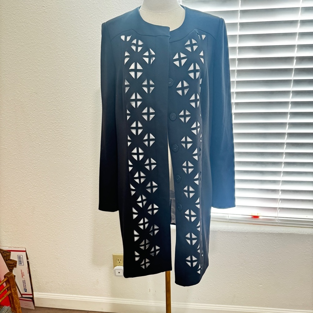 Laundry By Shelli Segal Black Coat Size 8